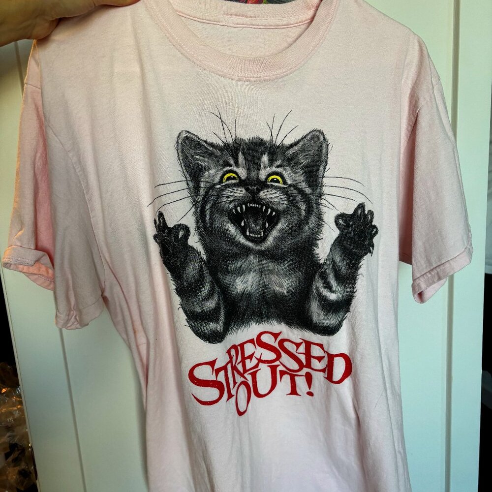 Small Light Pink Cat/Kitty Tee